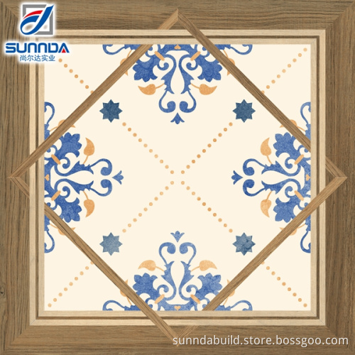 cheap factory hot selling AAA grade green flower rustic porcelain rough finish anti-slip tiles